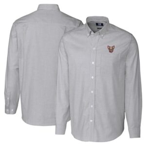Men's Cutter & Buck  Charcoal El Paso Chihuahuas Big & Tall Oxford Stretch Stripe Long Sleeve Button-Down Dress Shirt