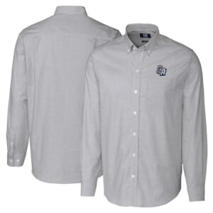 Men's Cutter & Buck  Charcoal San Antonio Missions Big & Tall Oxford Stretch Stripe Long Sleeve Button-Down Dress Shirt