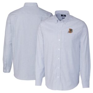 Men's Cutter & Buck  Blue Durham Bulls Big & Tall Oxford Stretch Stripe Long Sleeve Button-Down Dress Shirt