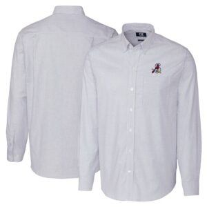 Men's Cutter & Buck  Light Blue Springfield Cardinals Big & Tall Oxford Stretch Stripe Long Sleeve Button-Down Dress Shirt