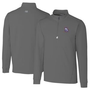Men's Cutter & Buck  Gray New Hampshire Fisher Cats Big & Tall Traverse Stretch Quarter-Zip Top