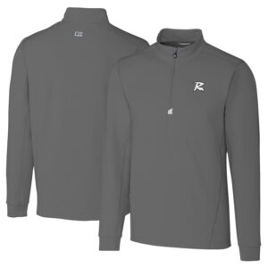 Men's Cutter & Buck  Gray Richmond Flying Squirrels Big & Tall Traverse Stretch Quarter-Zip Top