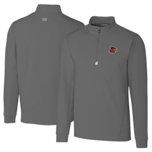 Men's Cutter & Buck  Gray Rochester Red Wings Big & Tall Traverse Stretch Quarter-Zip Top