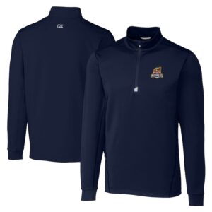 Men's Cutter & Buck  Navy Toledo Mud Hens Big & Tall Traverse Stretch Quarter-Zip Top