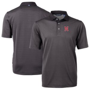 Men's Cutter & Buck Black Nashville Sounds Big & Tall Virtue Eco Pique Micro Stripe Recycled Polo