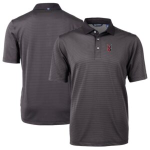 Men's Cutter & Buck Black Indianapolis Indians Big & Tall Virtue Eco Pique Micro Stripe Recycled Polo