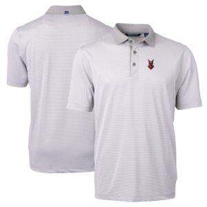 Men's Cutter & Buck Gray Indianapolis Indians Big & Tall Virtue Eco Pique Micro Stripe Recycled Polo