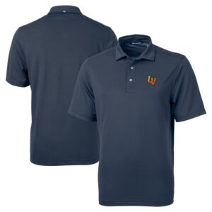 Men's Cutter & Buck Navy Las Vegas 51s Big & Tall Virtue Eco Pique Recycled Polo