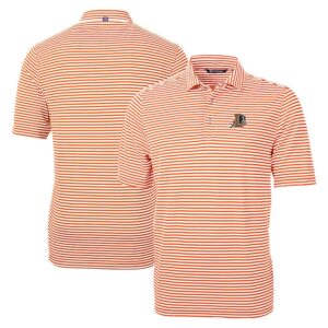 Men's Cutter & Buck Orange Durham Bulls Big & Tall Virtue Eco Pique Stripe Recycled DryTec Polo