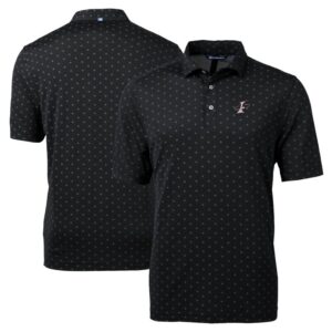 Men's Cutter & Buck Black Albuquerque Isotopes Big & Tall Virtue Eco Pique Tile Print Recycled Polo