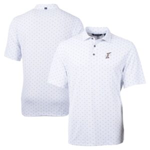 Men's Cutter & Buck White Albuquerque Isotopes Big & Tall Virtue Eco Pique Tile Print Recycled Polo