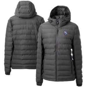 Women's  Cutter & Buck  Gray New Hampshire Fisher Cats Mission Ridge Repreve Puffer Full-Zip Jacket