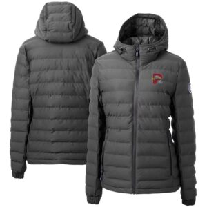 Women's  Cutter & Buck  Gray Portland Sea Dogs Mission Ridge Repreve Puffer Full-Zip Jacket