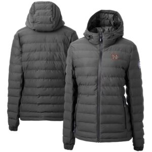Women's  Cutter & Buck  Gray Norfolk Tides Mission Ridge Repreve Puffer Full-Zip Jacket
