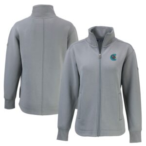 Women's Cutter & Buck Gray Charlotte Knights Roam Eco Recycled Full-Zip Jacket