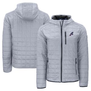 Men's Cutter & Buck  Gray Reno Aces Rainier PrimaLoft Eco Full-Zip Hooded Jacket