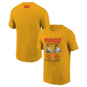 Unisex Contenders Clothing Gold Rocky Rematch Of The Century T-Shirt