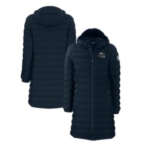 Women's Cutter & Buck Navy Denver Broncos Helmet Logo Mission Ridge Repreve Eco Insulated Full-Zip Long Puffer Jacket