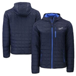 Men's Cutter & Buck  Navy Kansas City Royals Cooperstown Collection Rainier Primaloft Eco Full-Zip Hooded Jacket