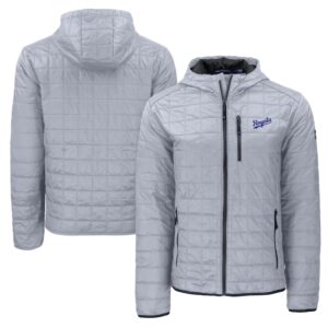 Men's Cutter & Buck  Gray Kansas City Royals Cooperstown Collection Rainier Primaloft Eco Full-Zip Hooded Jacket