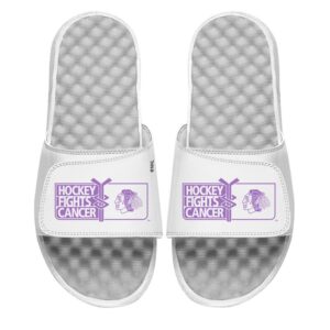 Men's ISlide  White Chicago Blackhawks Hockey Fights Cancer Slide Sandals