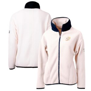 Women's Cutter & Buck Oatmeal Houston Astros City Connect Cascade Eco Sherpa Full-Zip Jacket