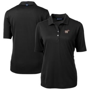 Women's Cutter & Buck Black Washington Nationals City Connect Virtue Eco Pique Recycled Polo