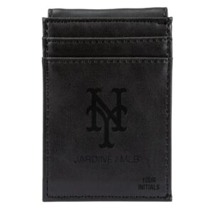 Black New York Mets Personalized Front Pocket Wallet