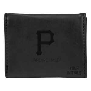 Black Pittsburgh Pirates Personalized Trifold Wallet