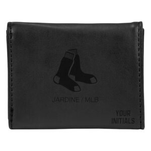 Black Boston Red Sox Personalized Trifold Wallet