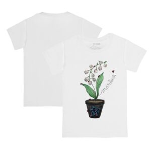 Toddler Tiny Turnip White Miami Marlins Lilies & Ladybugs T-Shirt