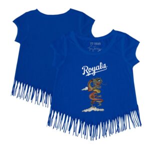 Girls Toddler Tiny Turnip Royal Kansas City Royals 2024 Year of the Dragon Fringe T-Shirt