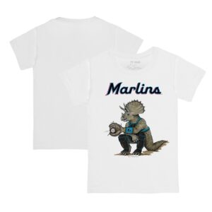 Youth Tiny Turnip White Miami Marlins Triceratops T-Shirt