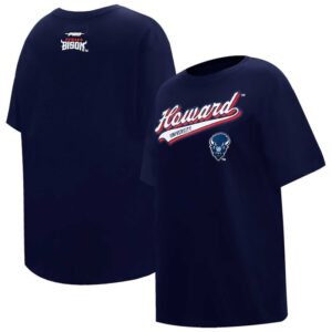 Women's Pro Standard Navy Howard Bison Script Tail Oversized Boyfriend T-Shirt