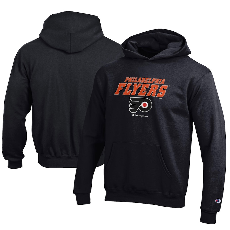 Youth Champion Black Philadelphia Flyers Eco Powerblend Pullover Hoodie