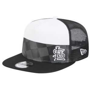 Men's New Era Black St. Louis Cardinals Checkmate Trucker 9FIFTY Snapback Hat