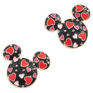 BaubleBar Black Mickey Mouse Mixed Hearts Earrings