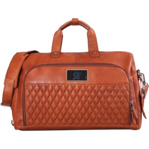 Tan Miami Marlins Color Logo Plate Bell Canyon Zurich Leather Duffel