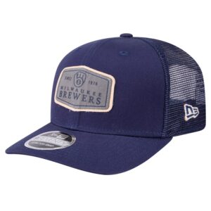Men's New Era Navy Milwaukee Brewers Labeled 9SEVENTY Stretch-Snap Adjustable Hat