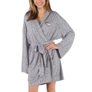 Women's Concepts Sport Gray Denver Broncos Frill Hacci Knit Robe