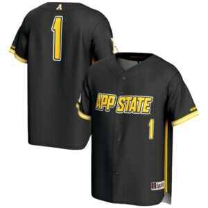 Men's GameDay Greats #1 Black Appalachian State Mountaineers Lightweight Baseball Fashion Jersey