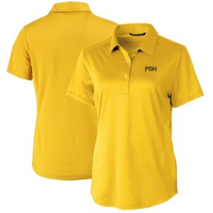 Women's Cutter & Buck Gold Pittsburgh Pirates City Connect Prospect Textured Stretch Polo