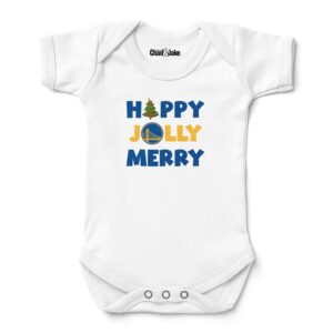 Newborn & Infant Chad & Jake White Golden State Warriors Jolly Christmas Bodysuit