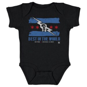 Infant 500 Level Black CM Punk Logo Flag Infant Bodysuit