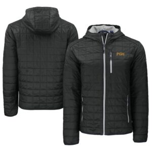Men's Cutter & Buck  Black Pittsburgh Pirates City Connect Rainier PrimaLoft Eco Full-Zip Hoodie
