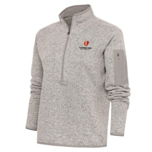 Women's Antigua Oatmeal Gardner-Webb Bulldogs Fortune Half-Zip Pullover Top