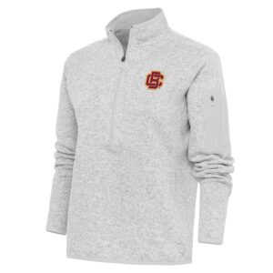 Women's Antigua Heather Gray Bethune-Cookman Wildcats Fortune Half-Zip Pullover Top