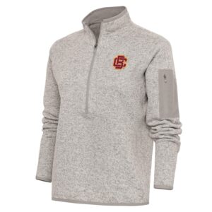 Women's Antigua Oatmeal Bethune-Cookman Wildcats Fortune Half-Zip Pullover Top