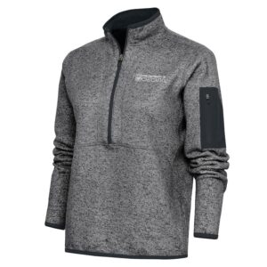 Women's Antigua Heather Charcoal UChicago Maroons Fortune Half-Zip Pullover Top