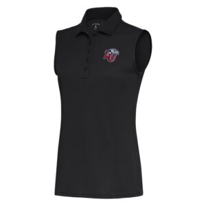 Women's Antigua Charcoal Liberty Flames Tribute Sleeveless Polo